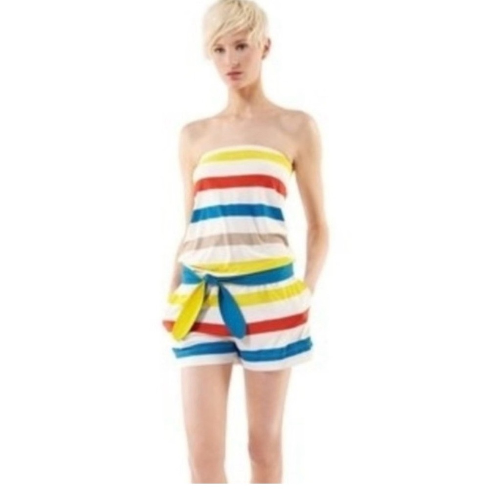 Marc by Marc Jacob’s striped shorts playsuit w/pockets & reversible belt -Sz-M